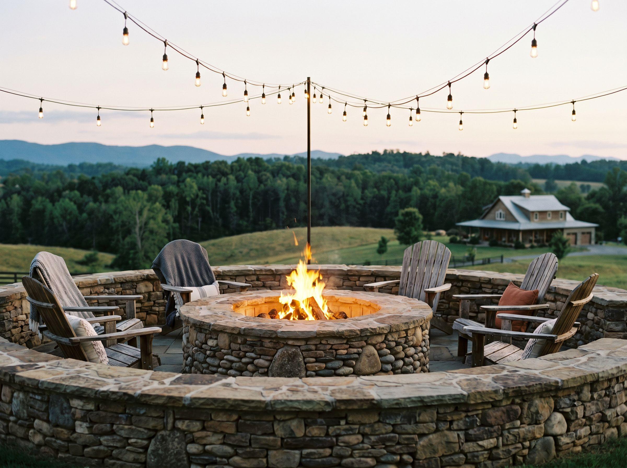 Fire Pit Gathering Space, Backyard Improvements by HL Construction Group