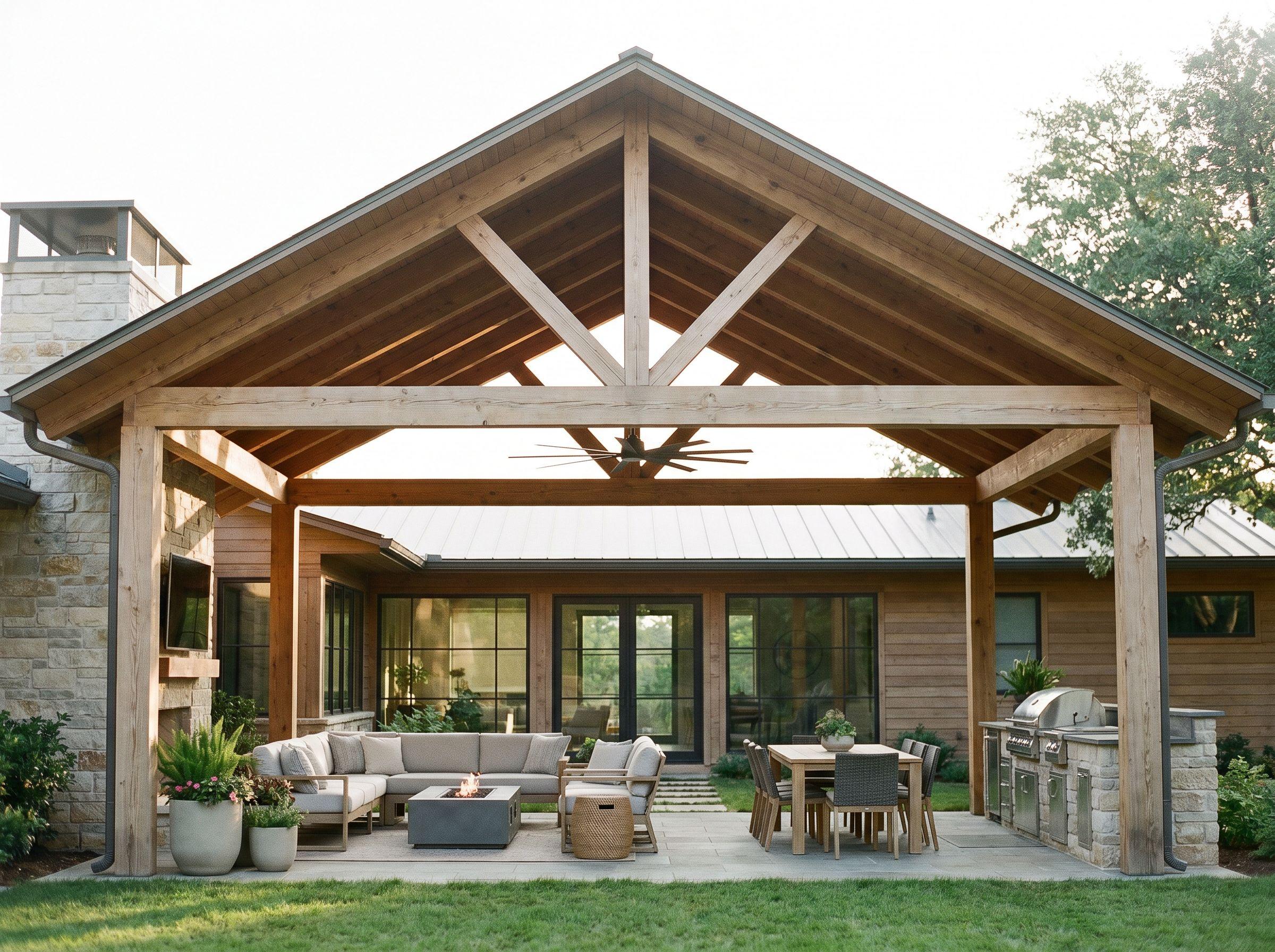 Covered Patio Pavilion, Backyard Improvements by HL Construction Group