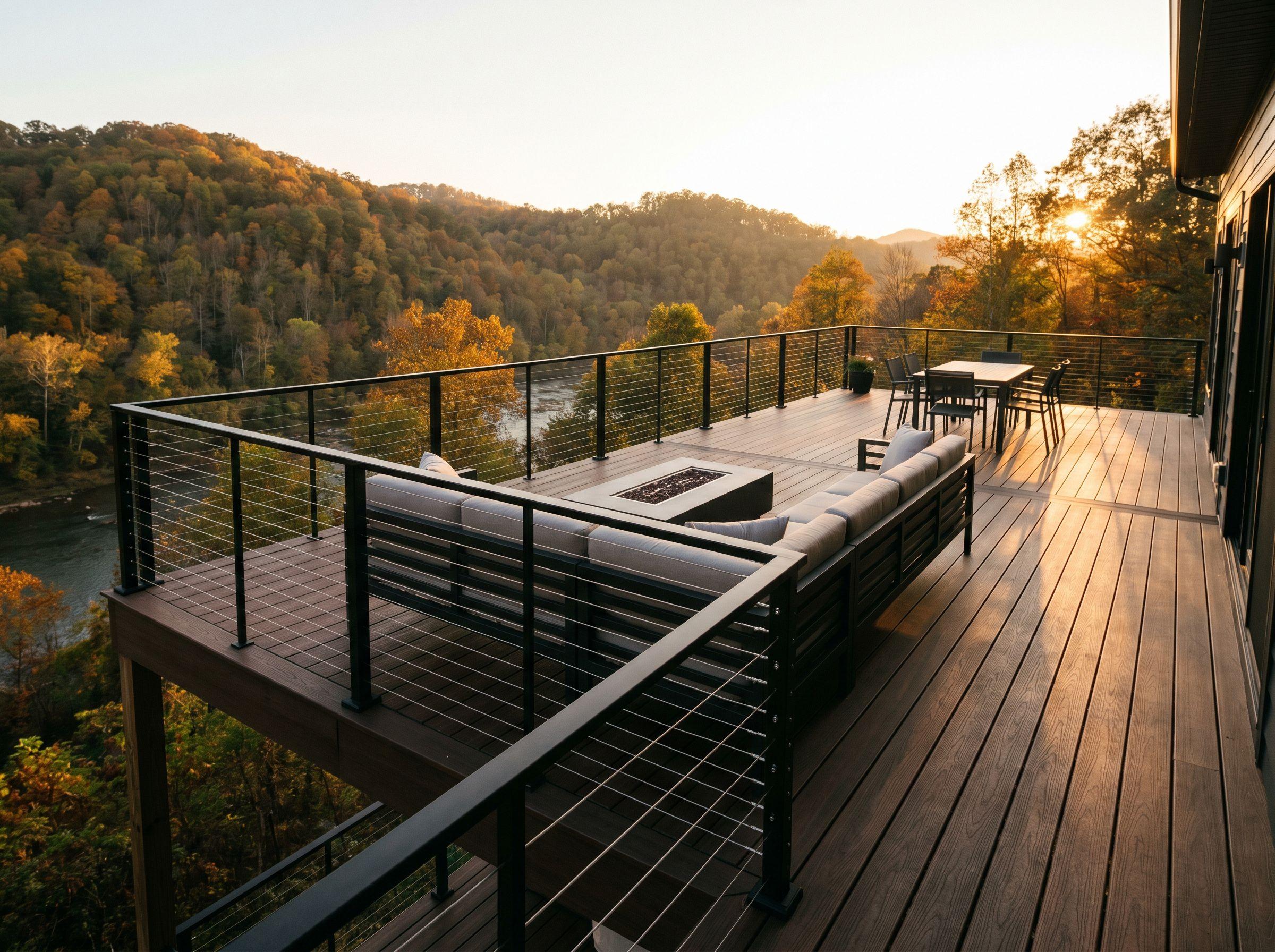 Composite Deck with a Valley View, Decking by HL Construction Group