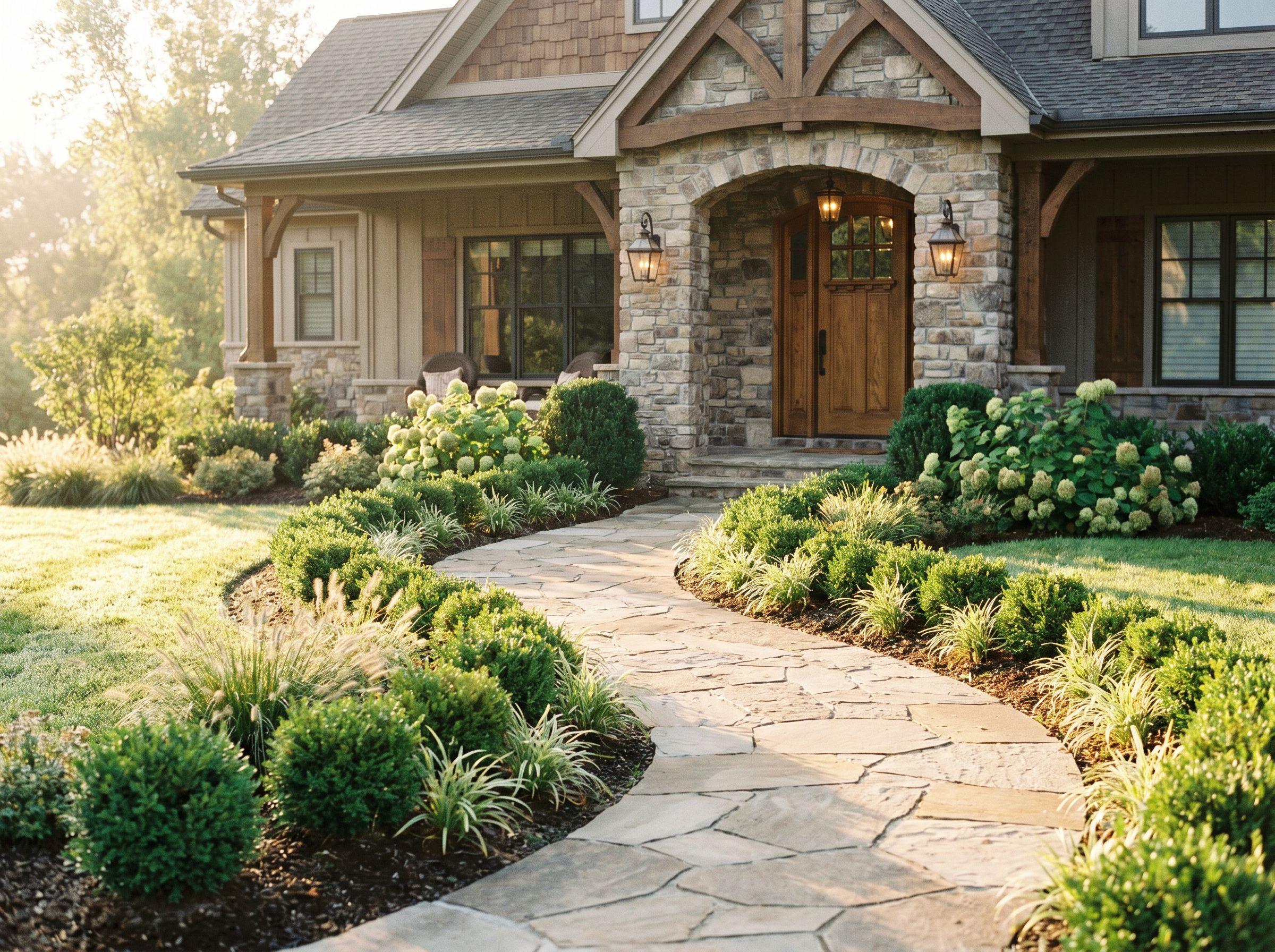 Flagstone Entry Walkway, Hardscapes by HL Construction Group